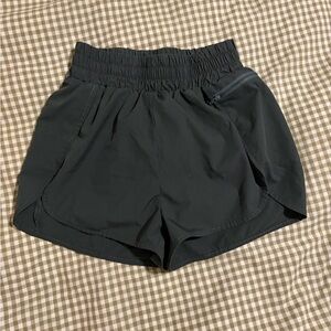 Women's High-Waisted Athletic Running Shorts - Dark Green